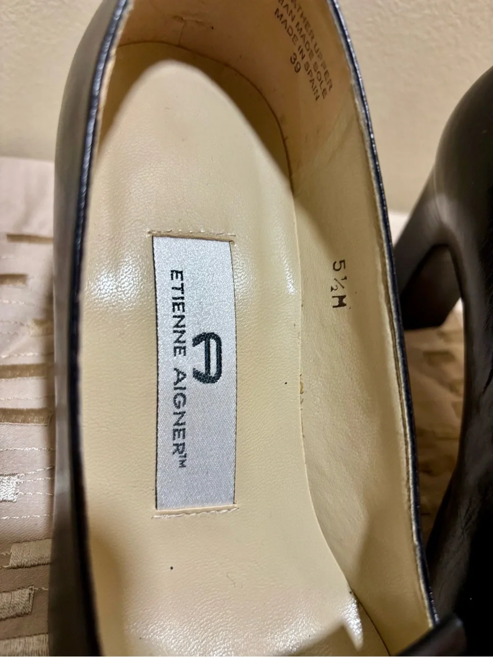 Etienne Aigner Women’s Black Leather Kiltie Loafers